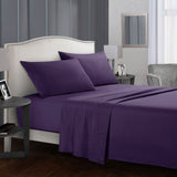 Pure Color Bedding Set Bed Linens Flat Sheet+Fitted Sheet+Pillowcase Queen/ King Size Gray Soft comfortable white Bed set40 - Julia M LifeStyles
