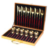 24pcs Gold Dinnerware Set Stainless Steel Tableware Set Knife Fork Spoon Luxury Cutlery Set Gift Box