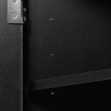 Black Triangle Bathroom Storage Cabinet with Adjustable Shelves, Freestanding Floor Cabinet for Home Kitchen
