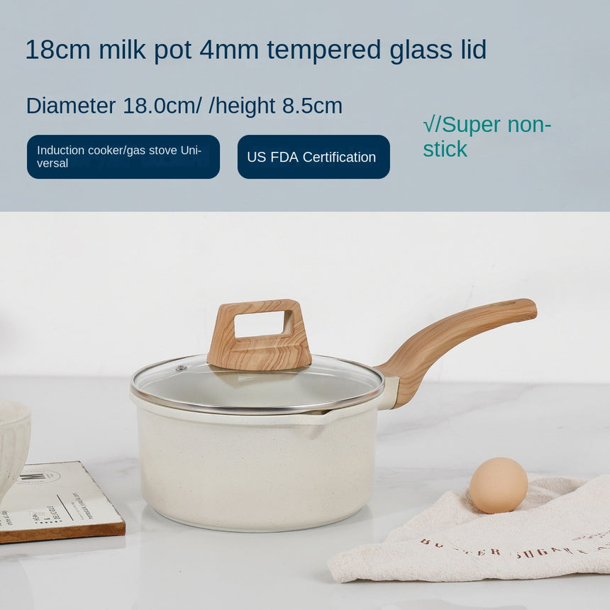 Medical stone non-stick pot soup pot stew pot frying pan wok milk pot frying pan steaming marble granite pot set - Julia M LifeStyles