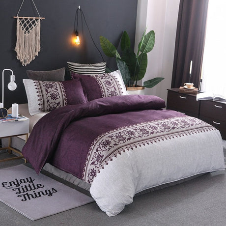 Modern Printed Polyester Duvet Cover Set with Pillowcases