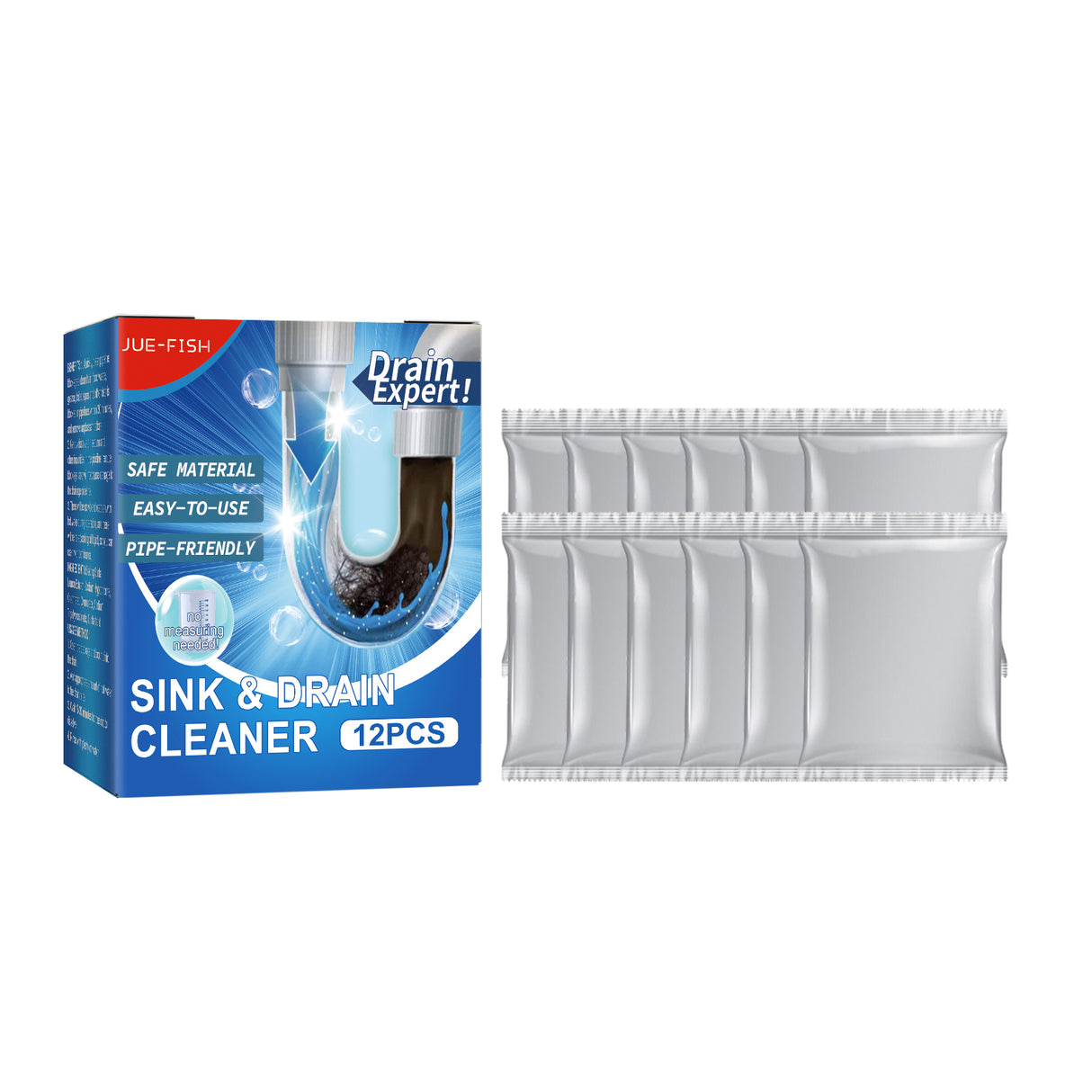 Jue-Fish Drain Cleaner, Toilet Kitchen Drain Anti-Clogging Deodorant Dredging Cleaner