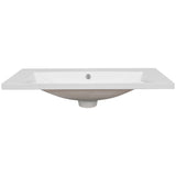 30" Single Bathroom Vanity Top with White Basin  3-Faucet Holes  Ceramic White