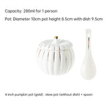 Creative Ceramic Pumpkin Cup, Steamed Egg Cup, Stewed Pot with Cover, Pure White Mini Bird's Nest Cup, Soup Cup - Julia M LifeStyles