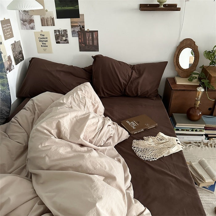 Washed Cotton Bedding Set for Student Dorms - 4-Piece Collection Julia M Home & Kitchen