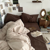 Washed Cotton Bedding Set for Student Dorms - 4-Piece Collection
