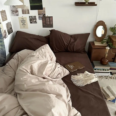 Washed Cotton Bedding Set for Student Dorms - 4-Piece Collection Julia M Home & Kitchen