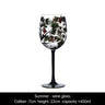 Hand-painted crystal glass wine goblet with four seasons design on premium crystal