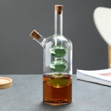 Kitchen Storage Sealed Bottles, Double-layer 2-in-1 Glass Bottles, Oil, Vinegar, Sauce, Seasoning Bottles, Kitchen Tools