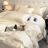 Egyptian cotton Floral embroidered quilt cover Set | King Queen - Julia M LifeStyles