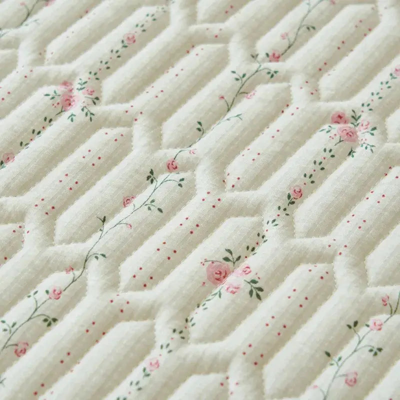 Beige Floral Reversible Quilt Set - 3 Pieces, Twin/Queen Size - Julia M LifeStyles