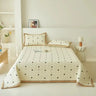 Beige Floral Reversible Quilt Set - 3 Pieces, Twin/Queen Size - Julia M LifeStyles