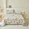 Beige Floral Reversible Quilt Set - 3 Pieces, Twin/Queen Size - Julia M LifeStyles