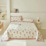 Beige Floral Reversible Quilt Set - 3 Pieces, Twin/Queen Size - Julia M LifeStyles