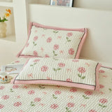 Beige Floral Reversible Quilt Set - 3 Pieces, Twin/Queen Size - Julia M LifeStyles