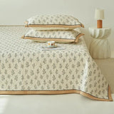 Elegant Beige Floral Reversible Quilt Set - Twin/Queen Size Julia M LifeStyles