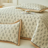 Elegant Beige Floral Reversible Quilt Set - Twin/Queen Size Julia M LifeStyles