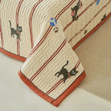 Elegant Beige Floral Reversible Quilt Set - Twin/Queen Size Julia M LifeStyles