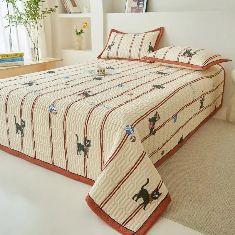 Elegant Beige Floral Reversible Quilt Set - Twin/Queen Size Julia M LifeStyles