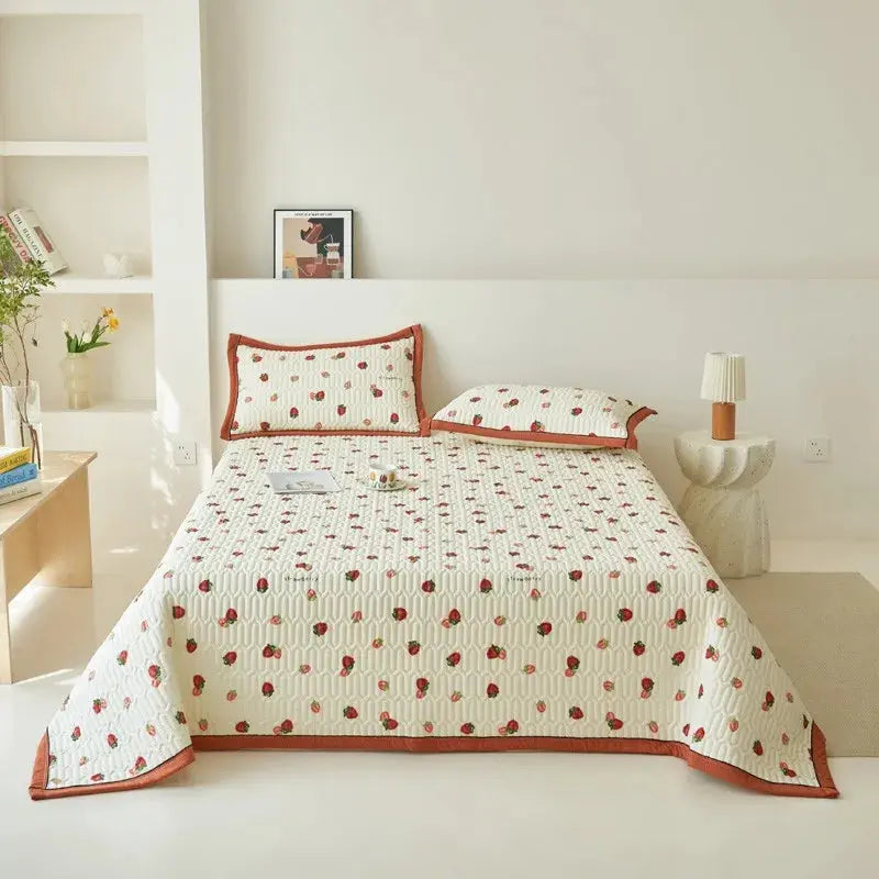 Elegant Beige Floral Reversible Quilt Set - Twin/Queen Size Julia M LifeStyles