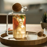 Elegant Blossom Glass Teapot with Wooden Lid by Julia M Lifestyles - Julia M LifeStyles