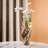 Elegant European Crystal Glass Vase with Gold Painted Enamel - Julia M LifeStyles