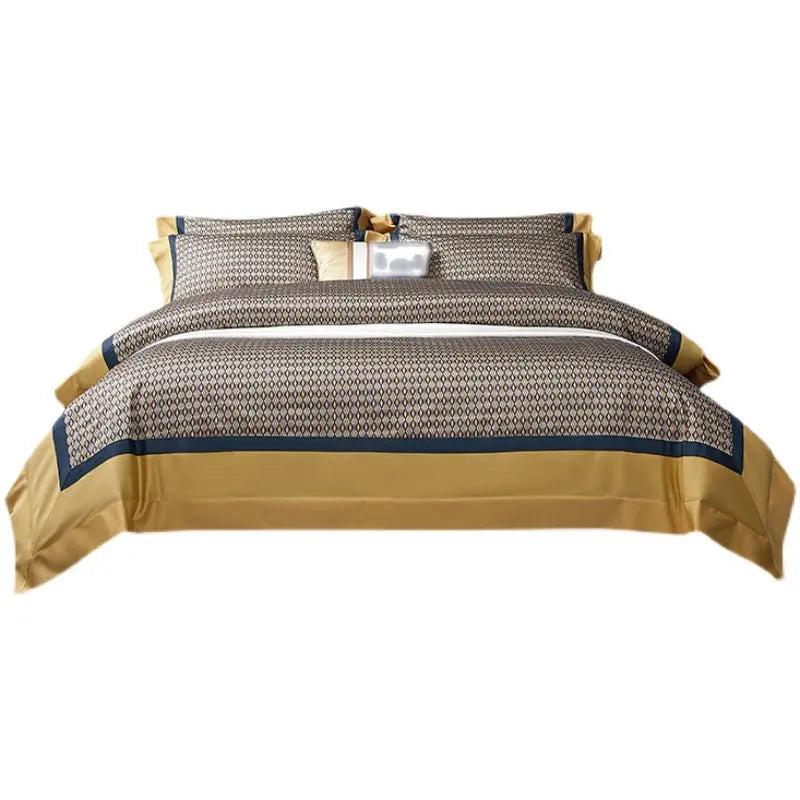 Premium Pima Cotton 4-Piece Bed Sheet Set in Geometric Design - Julia M LifeStyles