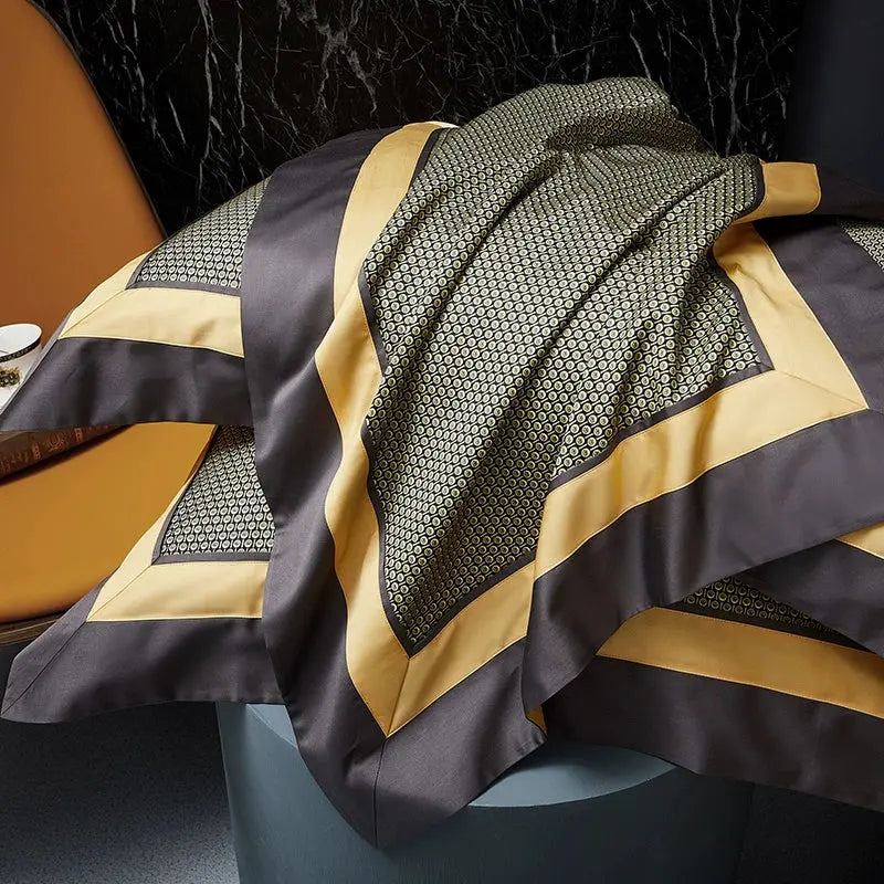 Elegant Geometric 4-Piece Pima Cotton Bed Sheet Set Julia M Home & Kitchen