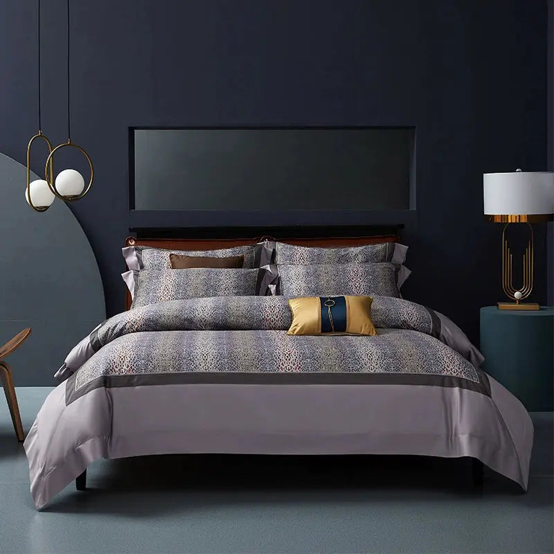 Elegant Geometric 4-Piece Pima Cotton Bed Sheet Set Julia M Home & Kitchen