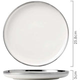 Elegant Silver-Edged Ceramic Dinner Set - Julia M LifeStyles