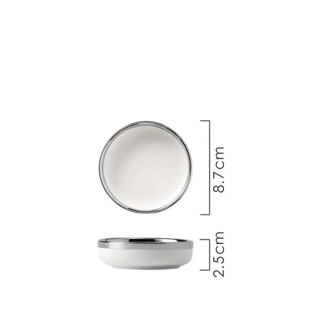 Elegant Silver-Edged Ceramic Dinner Set - Julia M LifeStyles