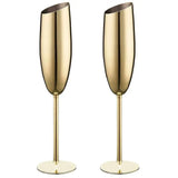 Elegant Stainless Steel Beveled Champagne Goblets - Julia M LifeStyles