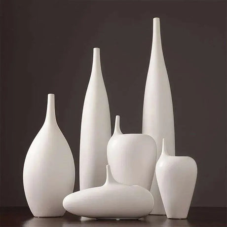 Elegant White Ceramic Vase - Julia M LifeStyles