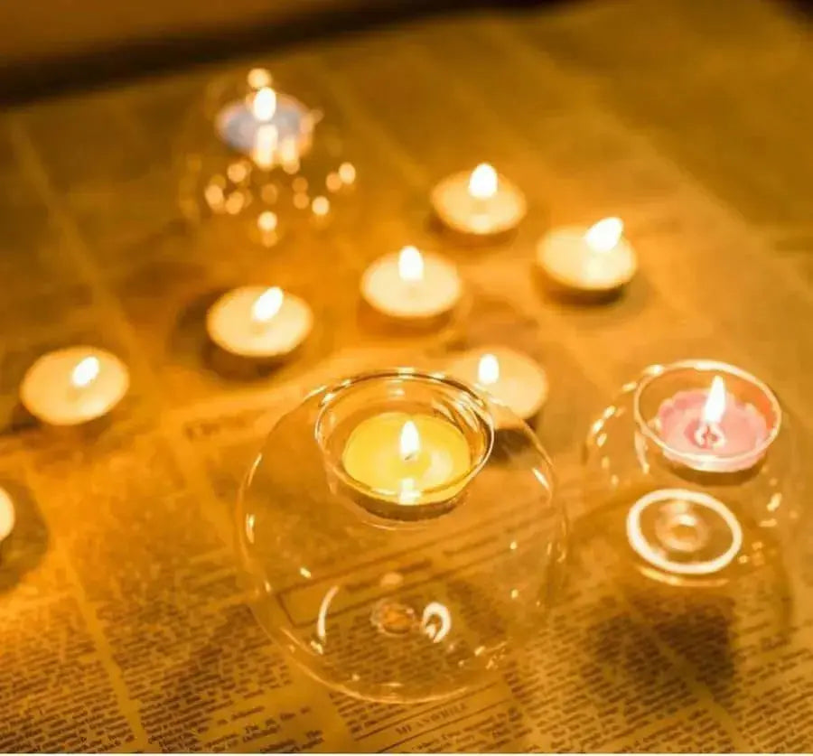 European Crystal Glass Candle Holder Decor Julia M Home & Kitchen   