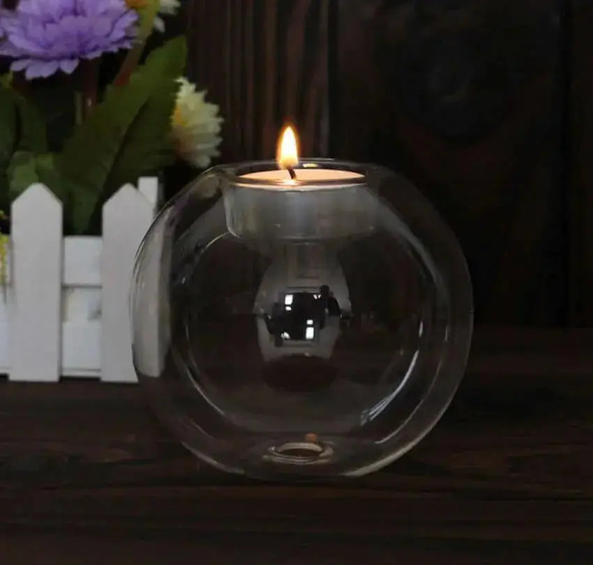 European Crystal Glass Candle Holder Decor Julia M Home & Kitchen   