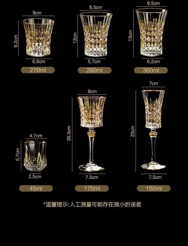 European Elegance Crystal Whiskey and Wine Glass Set - Julia M LifeStyles