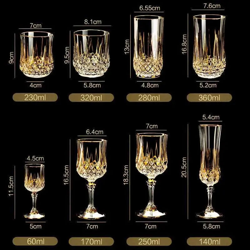 European Elegance Crystal Whiskey and Wine Glass Set - Julia M LifeStyles