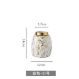 European Gilded Ceramic Vase Marble Pattern - Julia M LifeStyles