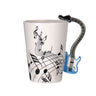 Guitar Ceramic Cup Personality Music Note Milk Juice Lemon Mug Coffee Tea Cup Home Office Drinkware Unique Gift