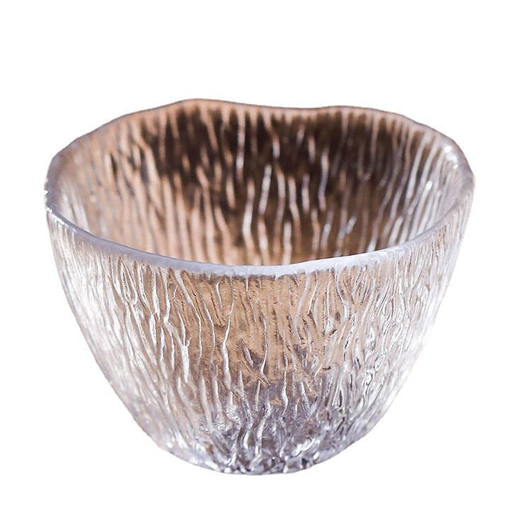 Small personal cup tea tasting cup hammer patterned kung fu heat-resistant glass single cup small cup tea cup Julia M Home & Kitchen