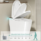 Smart Toilet with Heating, Portable Toilet with Automatic Opening and Closing, 1.28GPF Water Tank Free Toilet, White
