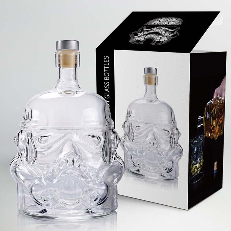 650ml Star Wars White Soldier Glass Jug Storm Trooper Spirit Bottle Empty Crystal Wine Glass Bottle Glass Cup Home Bar Tools eprolo