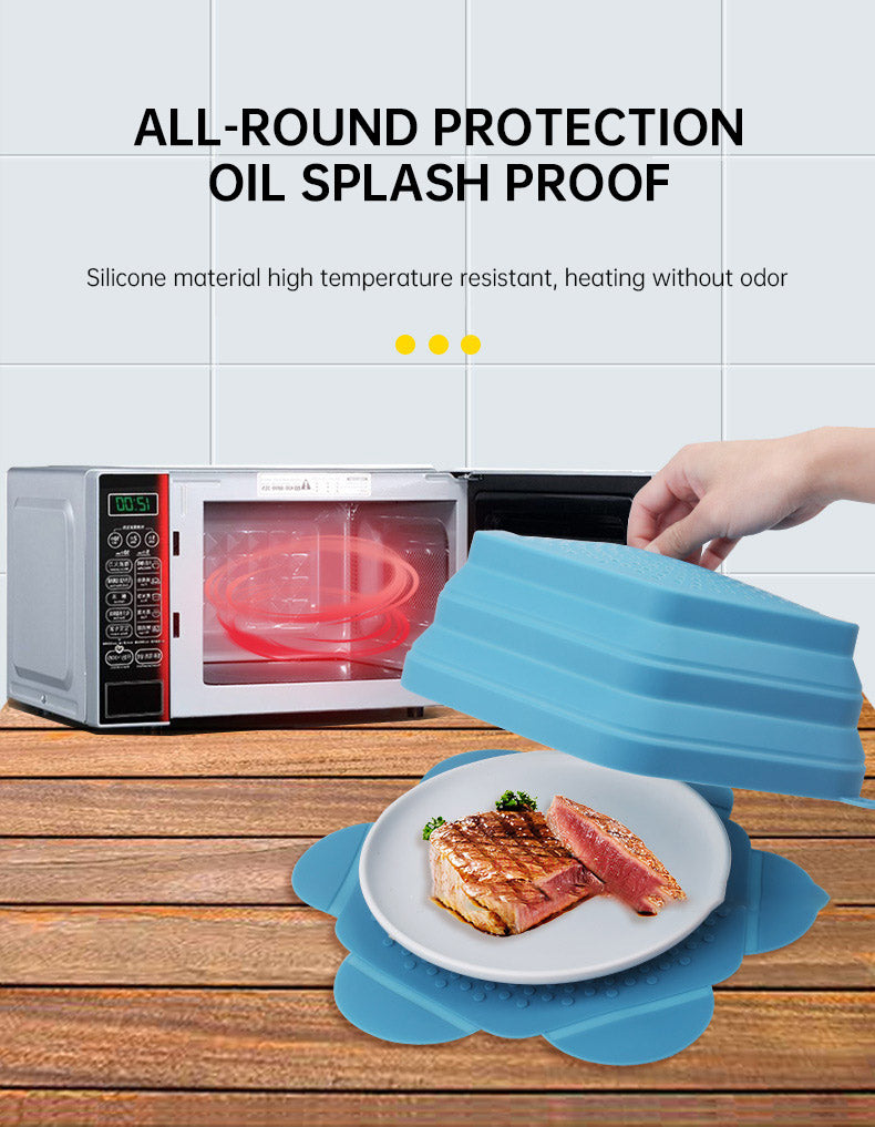 Microwave Oven Anti Spluttering Lid Collapsible Silicone Microwave Food Cover with Plate Microwave Cover lids - Julia M LifeStyles