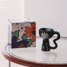 French Elegance Tall Stem Ceramic Mug Creative Ice Cream Cup Living Room Decor