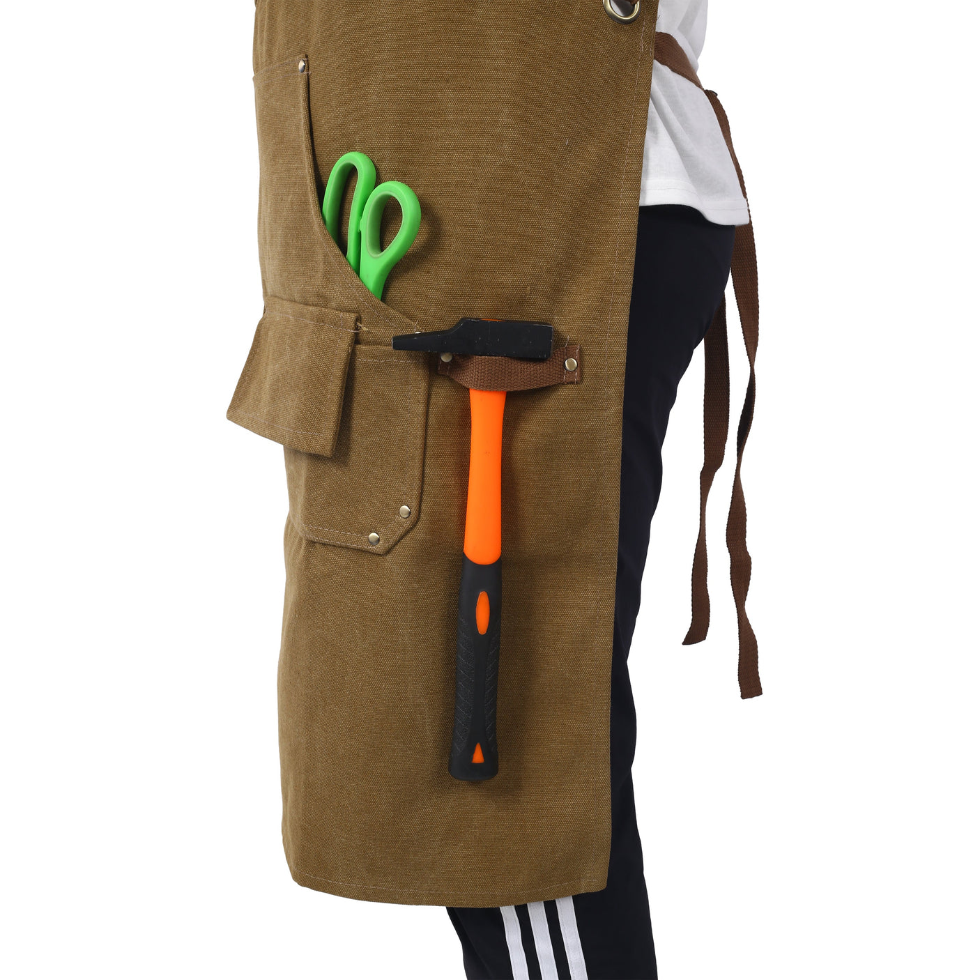 Long heavy-duty canvas tool apron, carpenter apron, carpenter 16 ounces, fully adjustable, no need for waxing eprolo