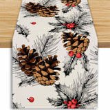 Pinecone Decoration Table Flag Christmas Home Table Decoration Tablecloth Festival Tablecloth Mat Tea Flag