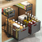 Luxury 2-Tier Adjustable Pull-Out Cabinet Organizer – Premium Carbon Steel Storage Solution
