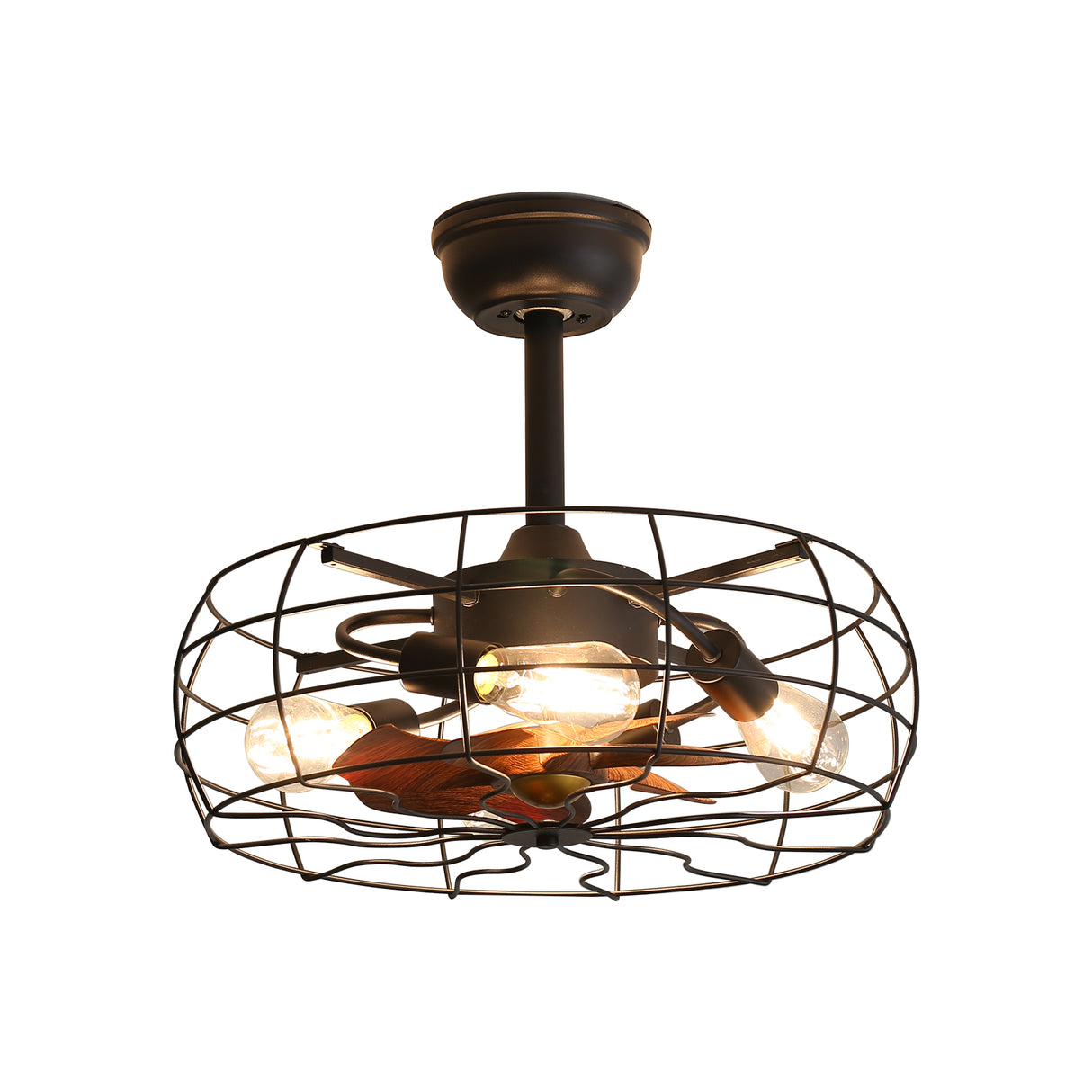 European Style 19inch Cage Retro Ceiling Fan with Lights