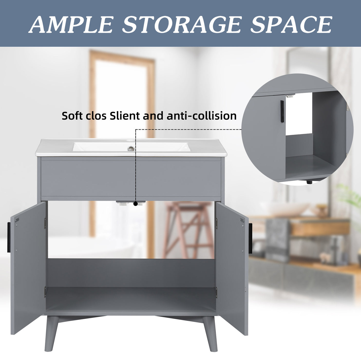 Bathroom vanity Set with Sink, Combo Cabinet, Bathroom Storage Cabinet - Julia M LifeStyles