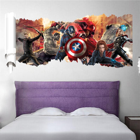 European Style 3D Wall Hole Stickers - Avengers Home Decor